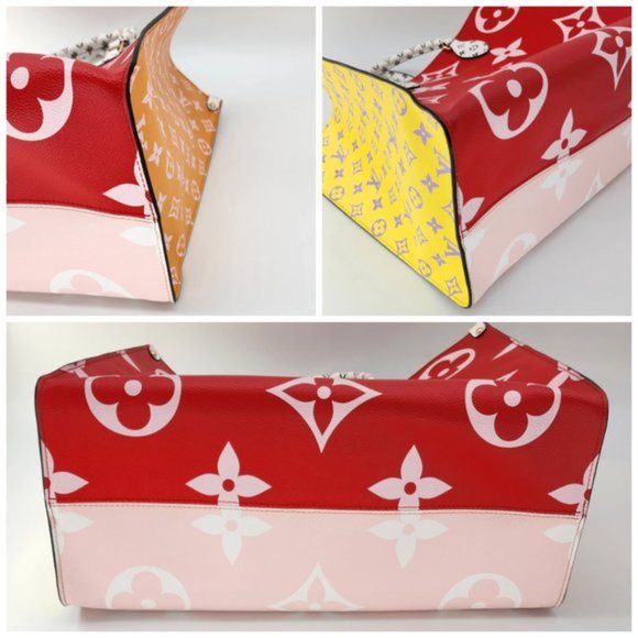 Louis Vuitton Onthego Reverse Giant Red Pink Monogram Canvas Like New Condition - Picture 7 of 14